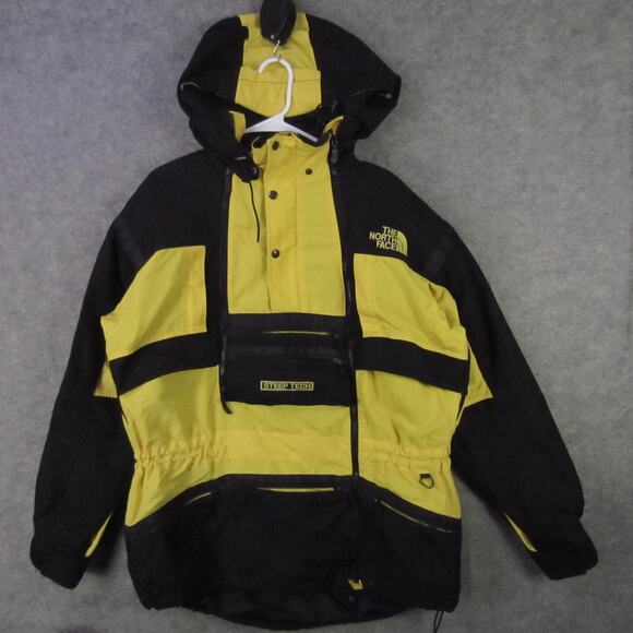 The North Face Steep Tech Jacket Mens XL Yellow Black Hooded Pullover Anorak - Picture 1 of 11